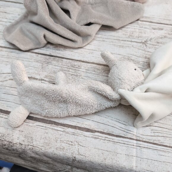 Jellycat Lot of 3 – Pink bashful bunny, Grey bunny soother, White Lovey soother - Picture 2 of 6